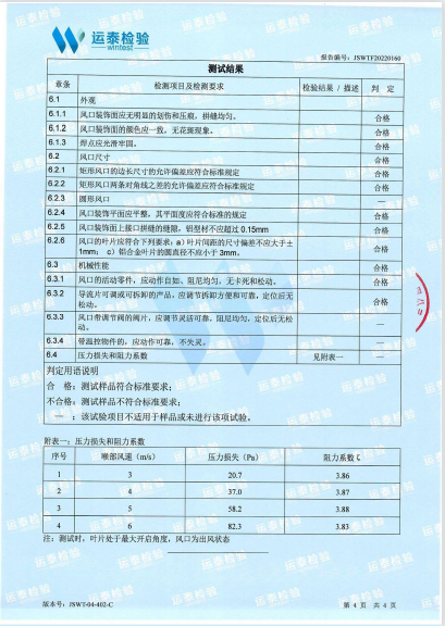 鋁合金百葉檢測報告