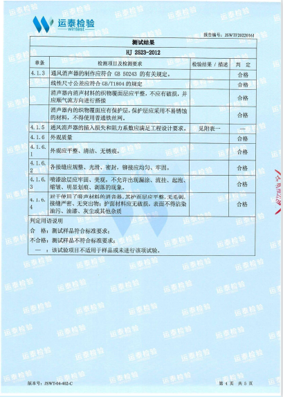 消聲器檢測報告